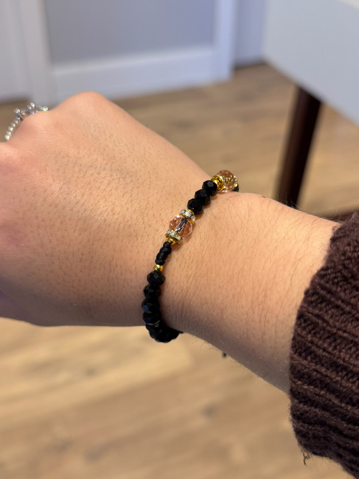 Pulseira São Miguel Arcanjo | Cristal Preto Regulável