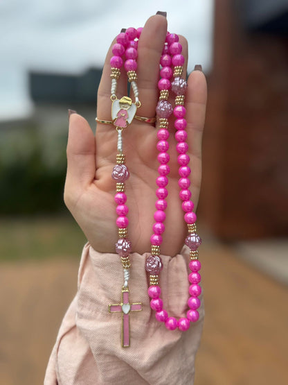 Terço Infantil Rosa Anjo da Guarda