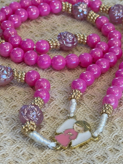 Terço Infantil Rosa Anjo da Guarda