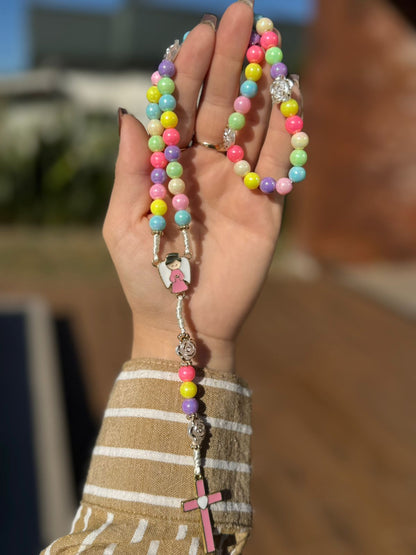 Terço Anjo da Guarda Candy Colors