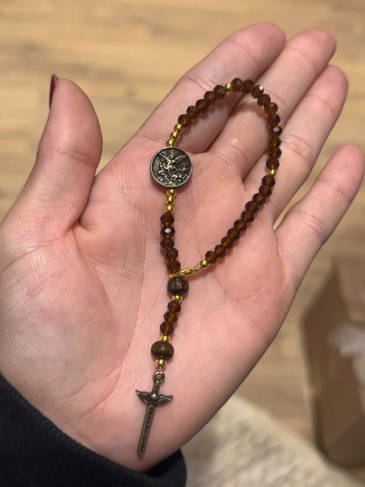 Pulseira São Miguel Arcanjo | Cristal Âmbar