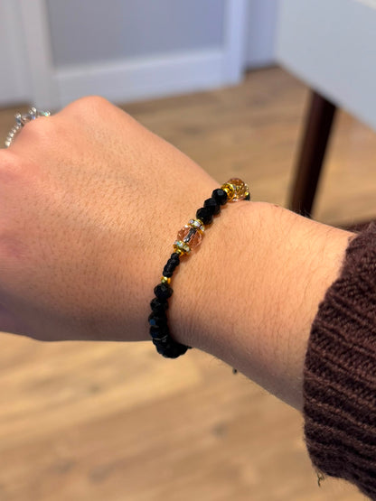 Pulseira São Miguel Arcanjo | Cristal Preto Regulável