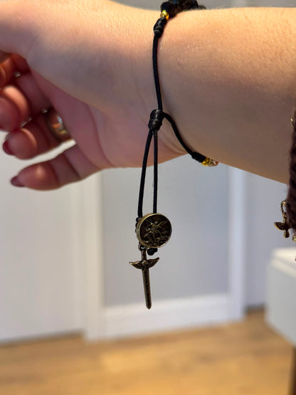 Pulseira São Miguel Arcanjo | Cristal Preto Regulável