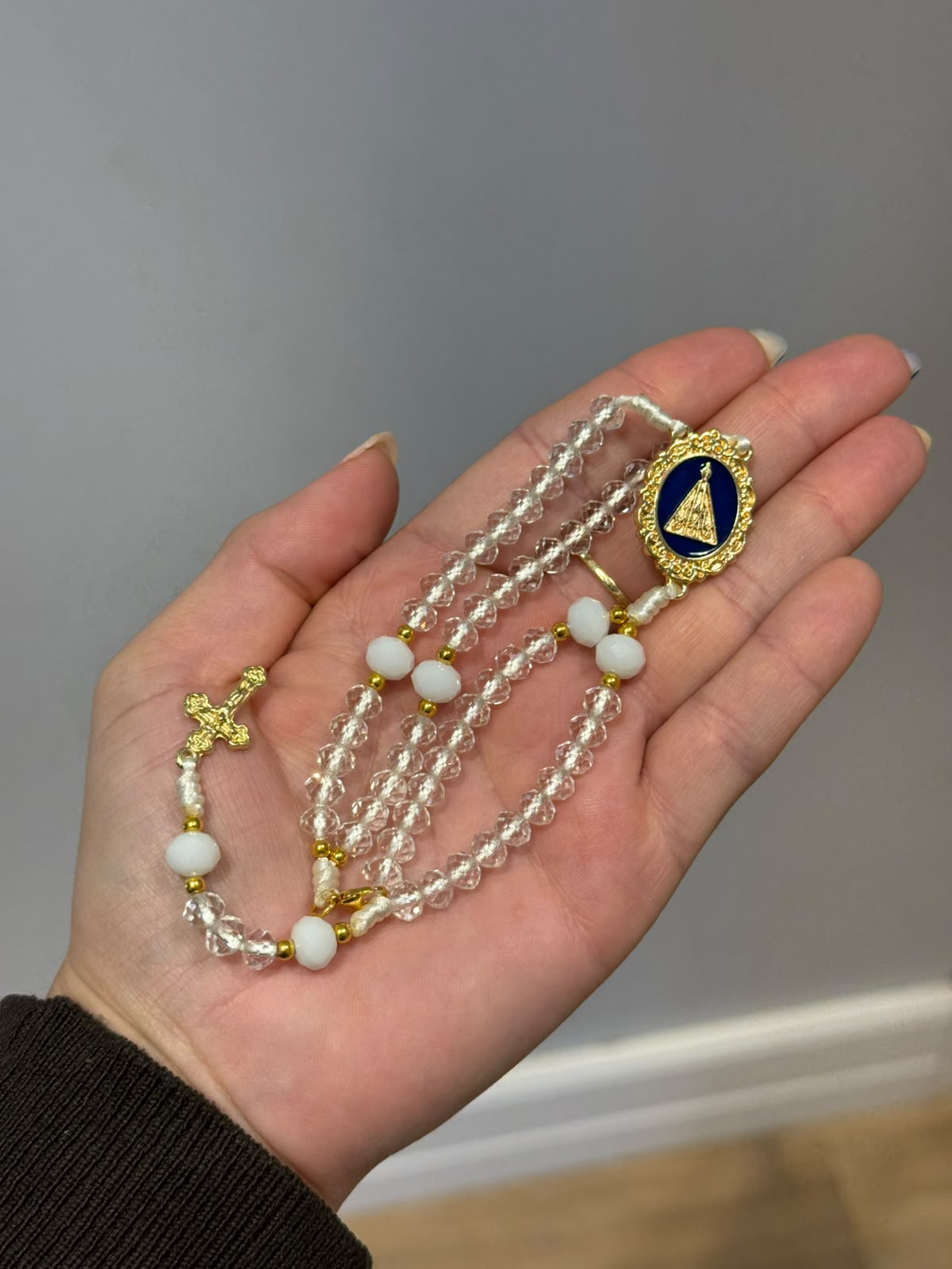 Pulseira Nossa Senhora Aparecida | Cristal Transparente