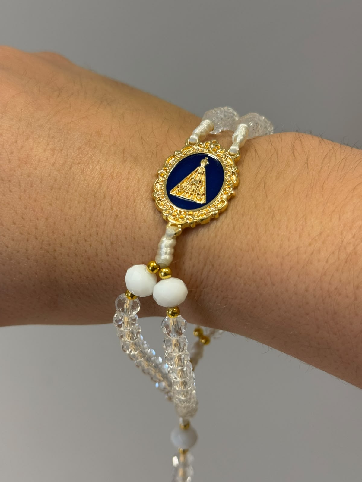 Pulseira Nossa Senhora Aparecida | Cristal Transparente