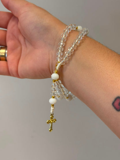 Pulseira Nossa Senhora Aparecida | Cristal Transparente