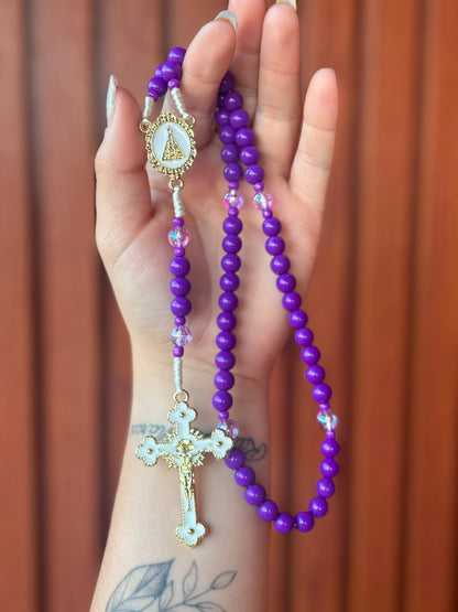Terço Manto Real | N. Sª. Aparecida Roxo