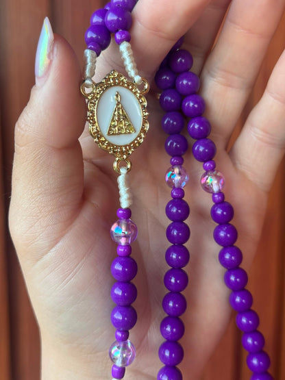 Terço Manto Real | N. Sª. Aparecida Roxo