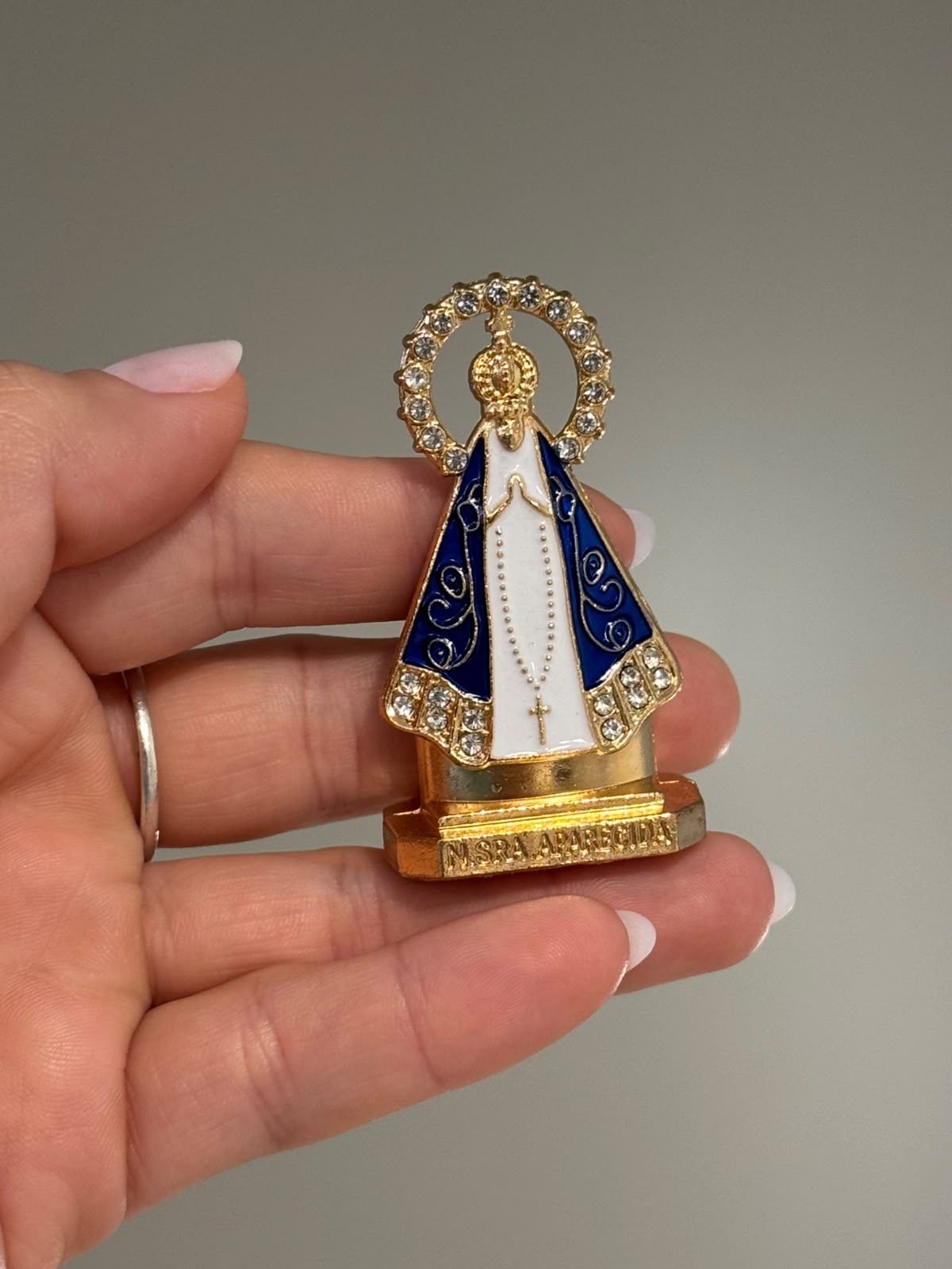 Mini Nossa Senhora Aparecida Dourada – Dupla Face