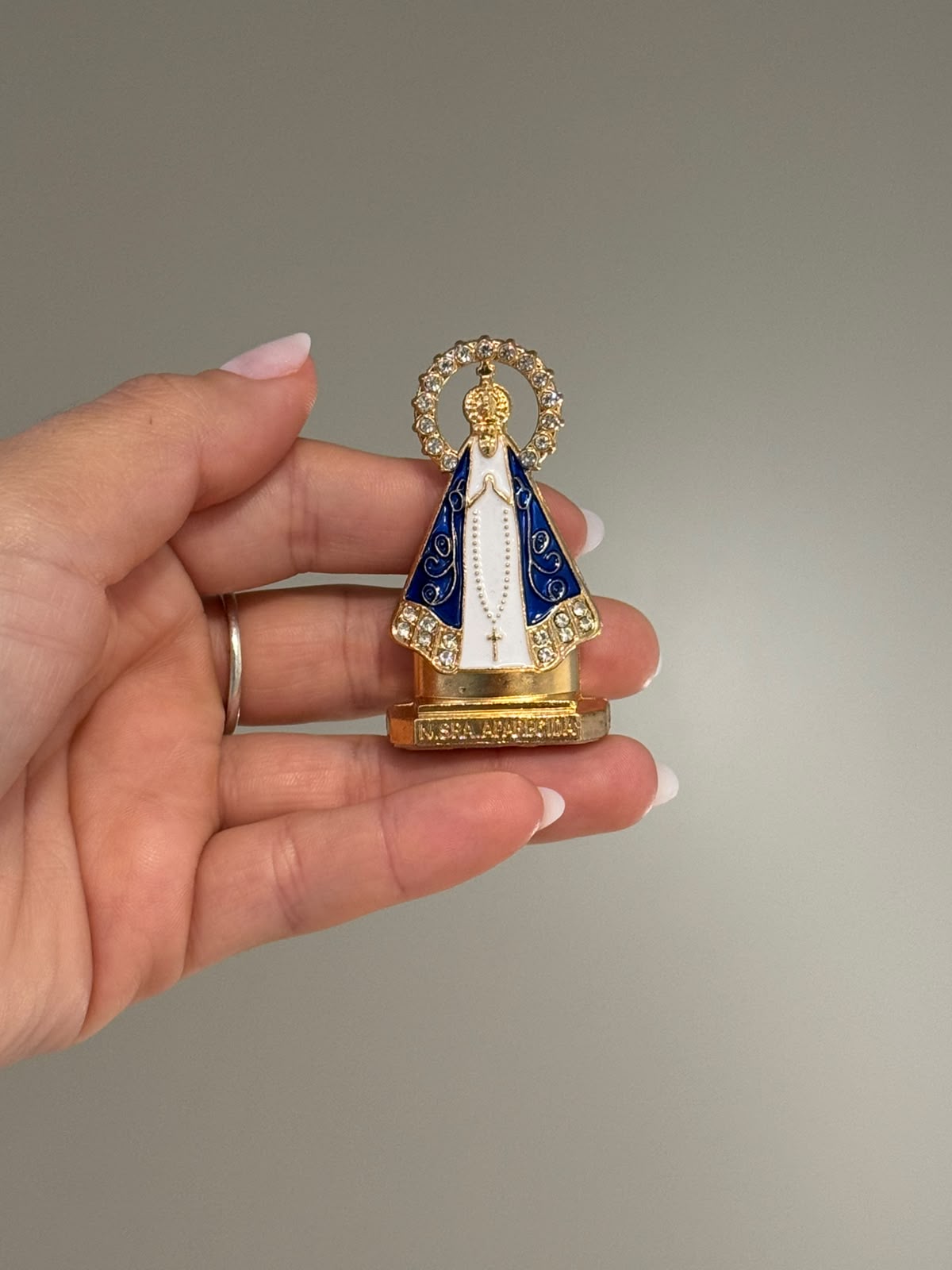 Mini Nossa Senhora Aparecida Dourada – Dupla Face